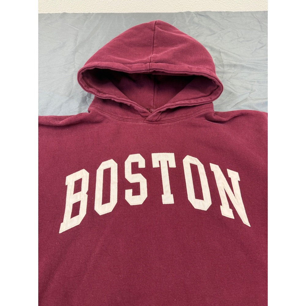 John Galt Brandy Melville Christy Boston Oversized Hoodie Burgundy Maroon 1Size - Picture 2 of 8